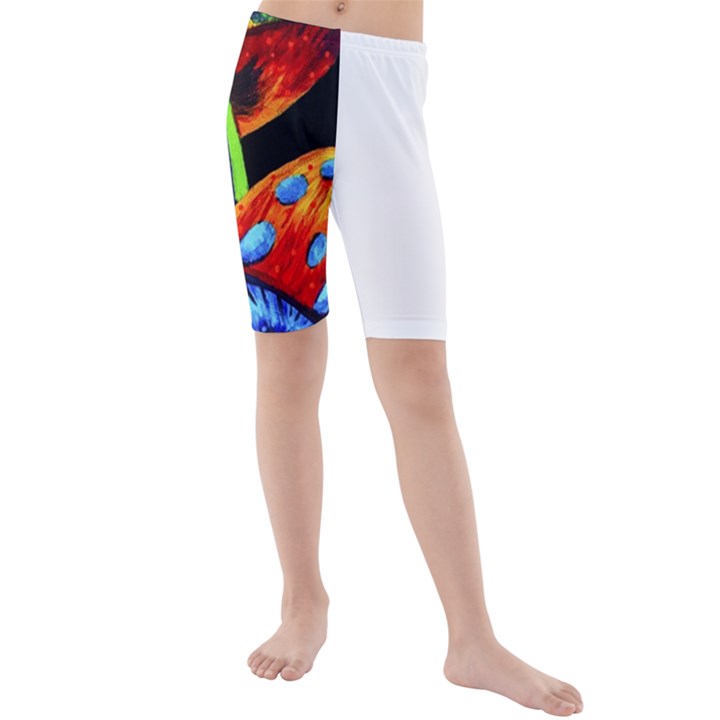 Mushroom Painting  Kids  Mid Length Swim Shorts