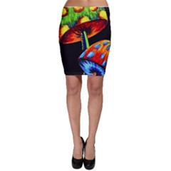 Mushroom Painting  Bodycon Skirt by AstralArtistV