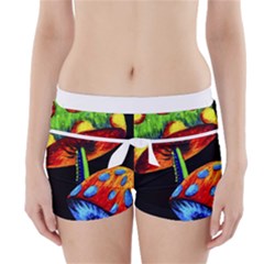 Mushroom Painting  Boyleg Bikini Wrap Bottoms