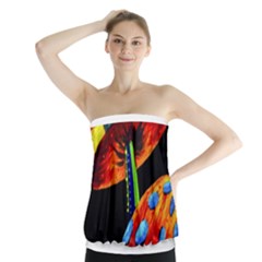 Mushroom Painting  Strapless Top by AstralArtistV