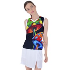 Mushroom Painting  Women s Sleeveless Sports Top by AstralArtistV