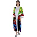 Mushroom Painting  Maxi Satin Kimono View1