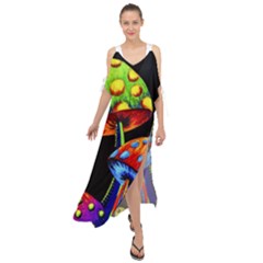 Mushroom Painting  Maxi Chiffon Cover Up Dress