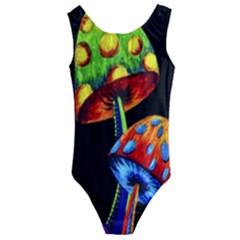 Mushroom Painting  Kids  Cut-out Back One Piece Swimsuit by AstralArtistV