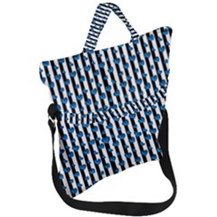 Blue Hearts Fold Over Handle Tote Bag by designsbymallika