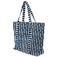 Blue Hearts Zip Up Canvas Bag by designsbymallika