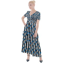 Blue Hearts Button Up Short Sleeve Maxi Dress by designsbymallika