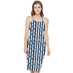 Blue Hearts Bodycon Cross Back Summer Dress