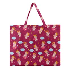 Cupid Love Zipper Large Tote Bag by designsbymallika