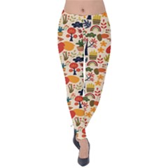 Garden Of Love Velvet Leggings