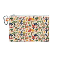 Garden Of Love Canvas Cosmetic Bag (medium) by designsbymallika