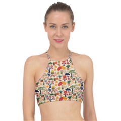 Garden Of Love Racer Front Bikini Top by designsbymallika