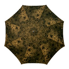 Orange Grunge Print Golf Umbrellas by dflcprintsclothing