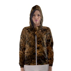 Orange Grunge Print Women s Hooded Windbreaker by dflcprintsclothing