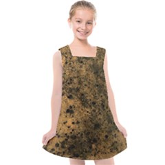 Orange Grunge Print Kids  Cross Back Dress by dflcprintsclothing