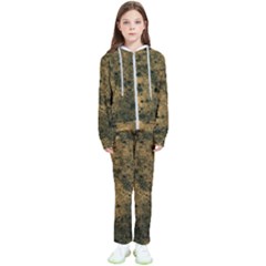 Orange Grunge Print Kids  Tracksuit