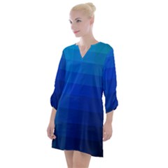 Zappwaits Water Open Neck Shift Dress