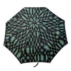 Dark Geometric Pattern Design Folding Umbrellas by dflcprintsclothing