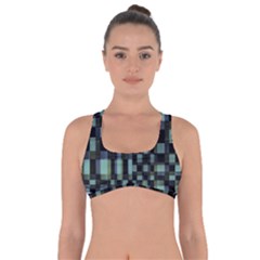 Dark Geometric Pattern Design Got No Strings Sports Bra