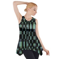 Dark Geometric Pattern Design Side Drop Tank Tunic by dflcprintsclothing