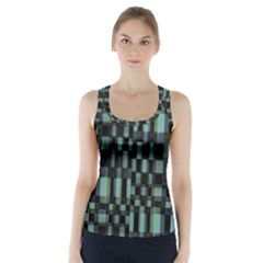 Dark Geometric Pattern Design Racer Back Sports Top