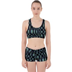 Dark Geometric Pattern Design Work It Out Gym Set by dflcprintsclothing