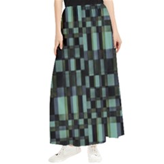 Dark Geometric Pattern Design Maxi Chiffon Skirt