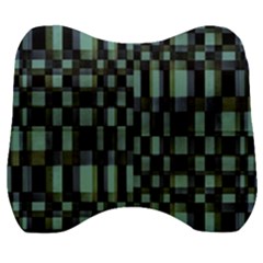 Dark Geometric Pattern Design Velour Head Support Cushion by dflcprintsclothing