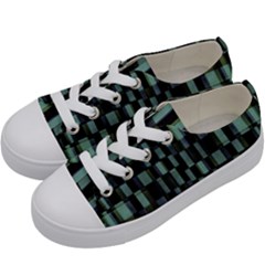 Dark Geometric Pattern Design Kids  Low Top Canvas Sneakers by dflcprintsclothing