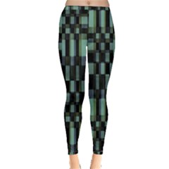 Dark Geometric Pattern Design Inside Out Leggings by dflcprintsclothing