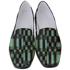 Dark Geometric Pattern Design Women s Classic Loafer Heels by dflcprintsclothing