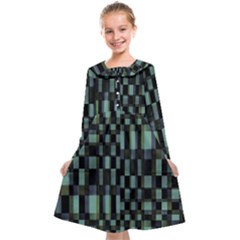 Dark Geometric Pattern Design Kids  Midi Sailor Dress by dflcprintsclothing