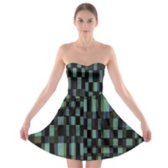 Dark Geometric Pattern Design Strapless Bra Top Dress