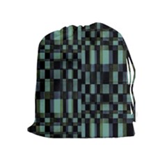 Dark Geometric Pattern Design Drawstring Pouch (xl) by dflcprintsclothing