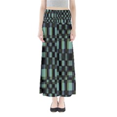 Dark Geometric Pattern Design Full Length Maxi Skirt