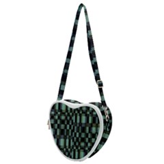 Dark Geometric Pattern Design Heart Shoulder Bag