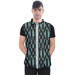 Dark Geometric Pattern Design Men s Puffer Vest by dflcprintsclothing