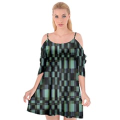 Dark Geometric Pattern Design Cutout Spaghetti Strap Chiffon Dress