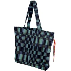 Dark Geometric Pattern Design Drawstring Tote Bag