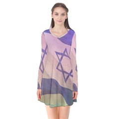 Israel Long Sleeve V-neck Flare Dress