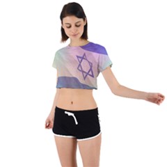 Israel Tie Back Short Sleeve Crop Tee by AwesomeFlags