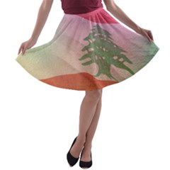 Lebanon A-line Skater Skirt by AwesomeFlags