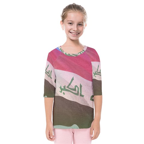 Iraq Kids  Quarter Sleeve Raglan Tee by AwesomeFlags