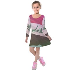 Iraq Kids  Long Sleeve Velvet Dress by AwesomeFlags