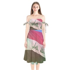 Iraq Shoulder Tie Bardot Midi Dress by AwesomeFlags