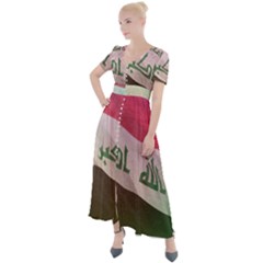 Iraq Button Up Short Sleeve Maxi Dress by AwesomeFlags