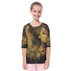 Surreal Steampunk Queen From Fonebook Kids  Quarter Sleeve Raglan Tee