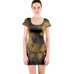 Surreal Steampunk Queen From Fonebook Short Sleeve Bodycon Dress