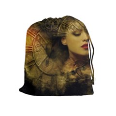 Surreal Steampunk Queen From Fonebook Drawstring Pouch (xl)