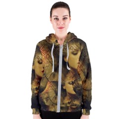 Surreal Steampunk Queen From Fonebook Women s Zipper Hoodie